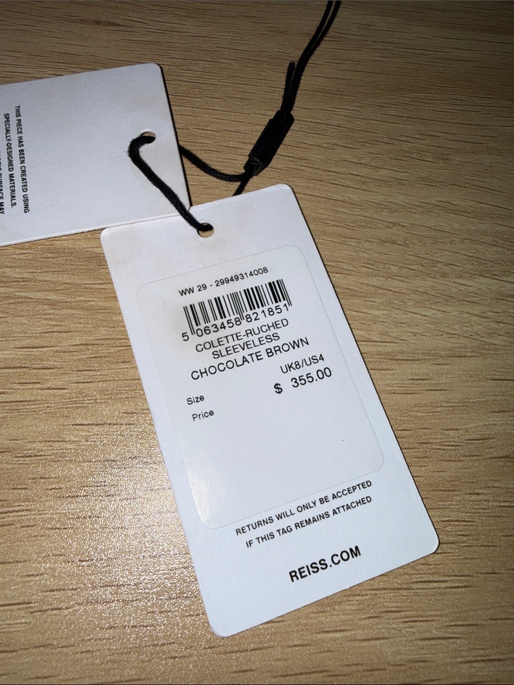 Reiss Chocolate Brown Colette Ruched Sleeveless Maxi Dress - Picture 9 of 9